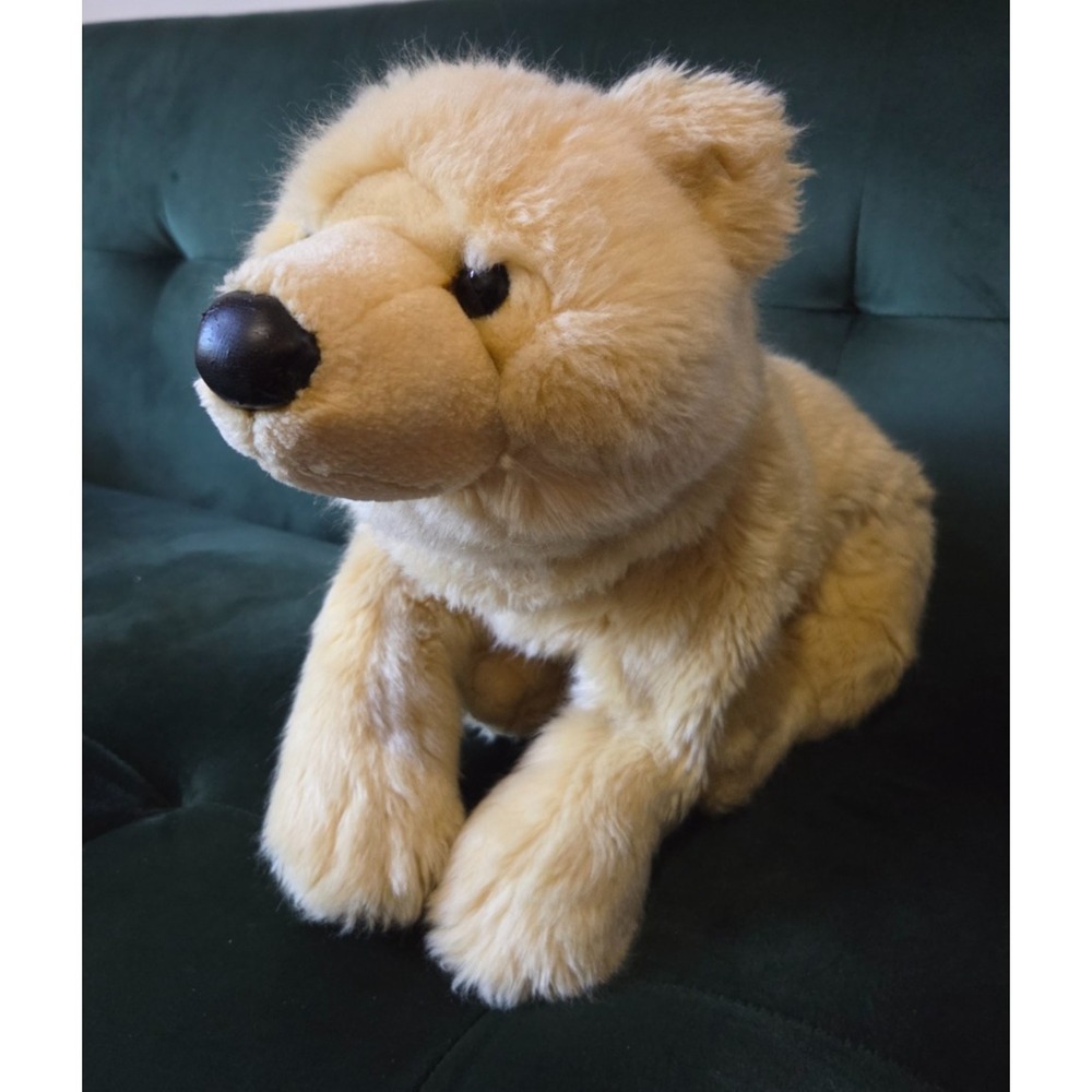 E&J Classic Cream Honey Polar Bear Plush Toy Lying Down Large 23''
